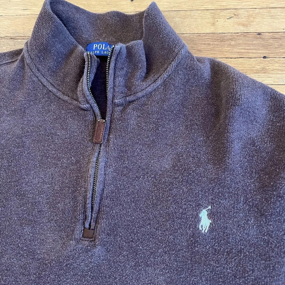 Vintage Polo Ralph Lauren 1/4 Zip Up Sweater Brown | Large - Picture 5 of 5